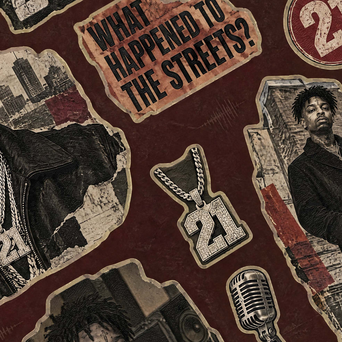 21 Savage American Dream A5 sticker seti - detay görseli