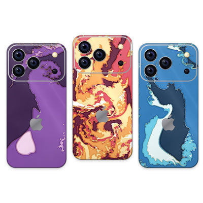 Liquid Touch iPhone kaplama – üç farklı tasarım örneği