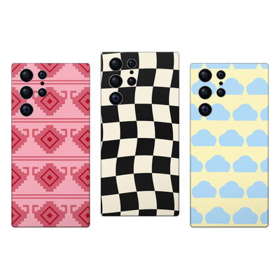 Pattern Play Samsung Galaxy kaplama – üç farklı tasarım örneği