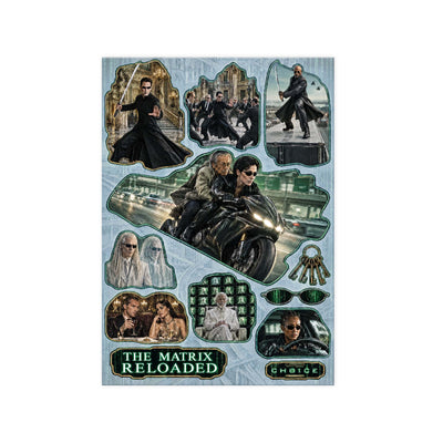 Matrix Reloaded A5 sticker seti - dokulu vernikli baskı, sayfanın tamamı