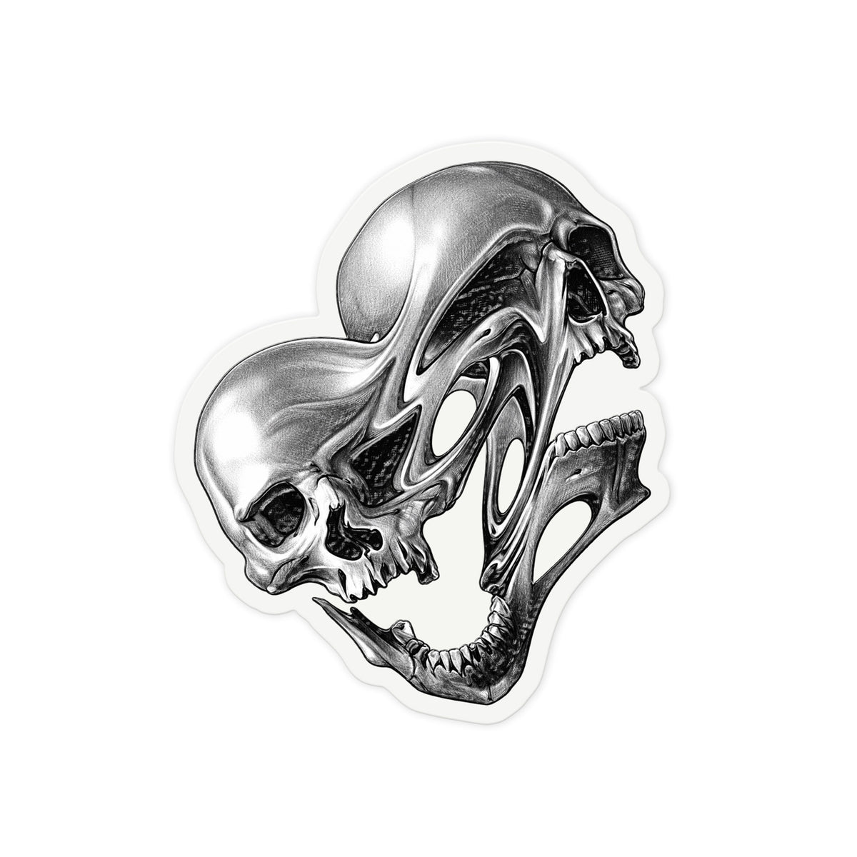 Melted Chrome Skull
