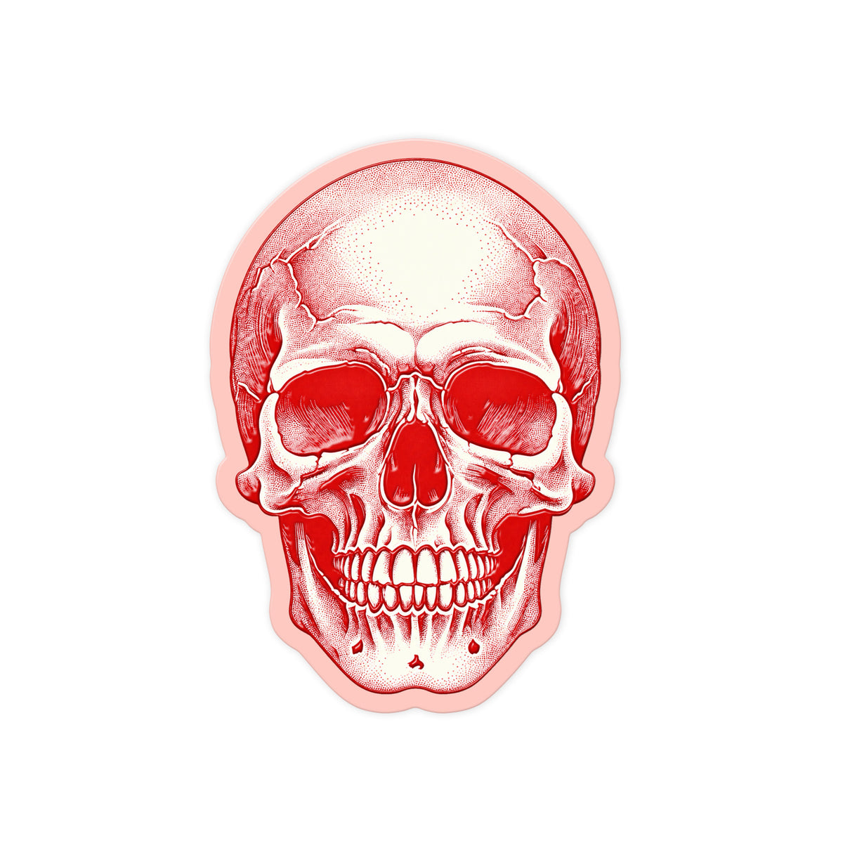 Red Stipple Skull