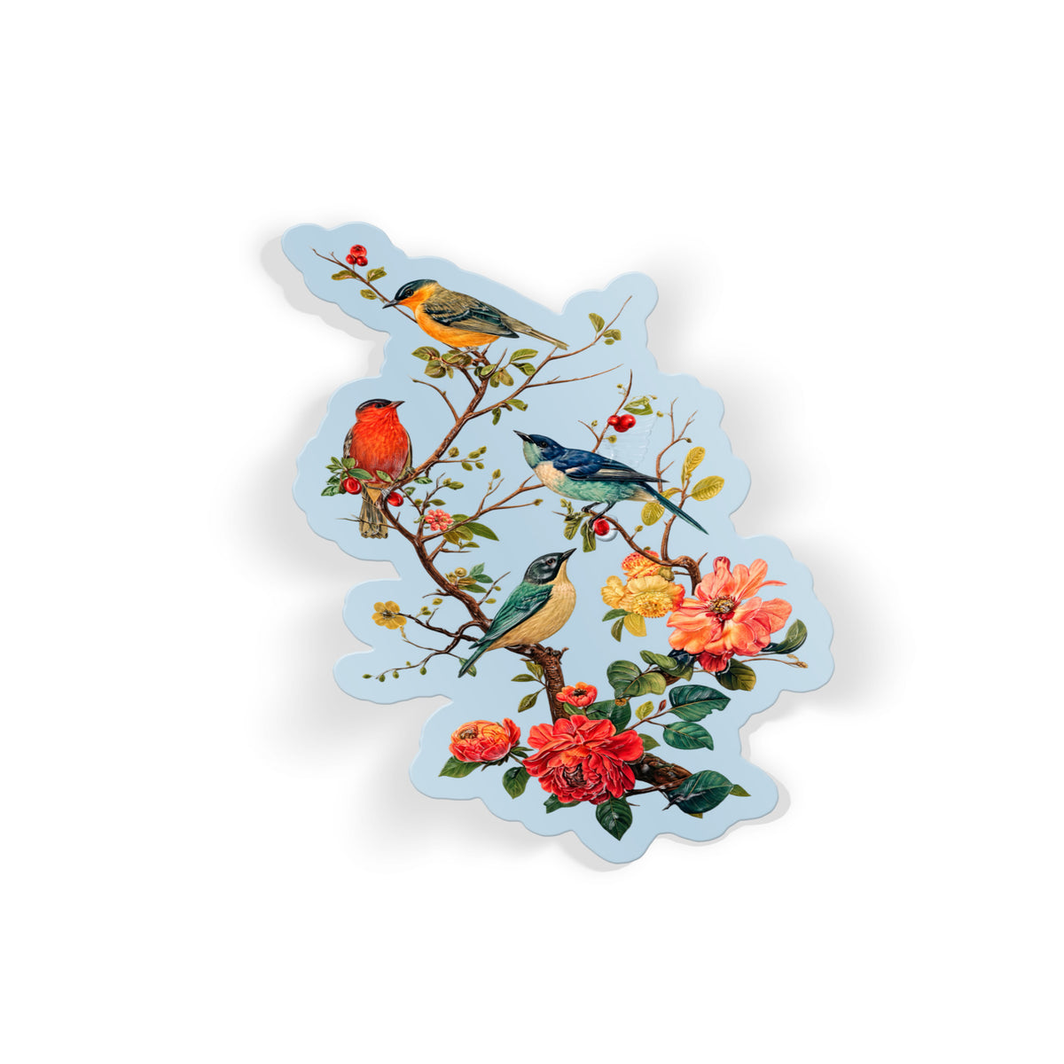 Birds On Blossom Branch