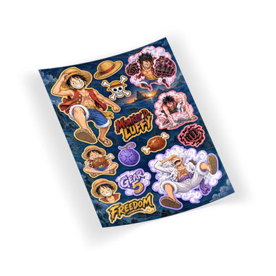 One Piece Luffy A5 sticker seti - detay görseli