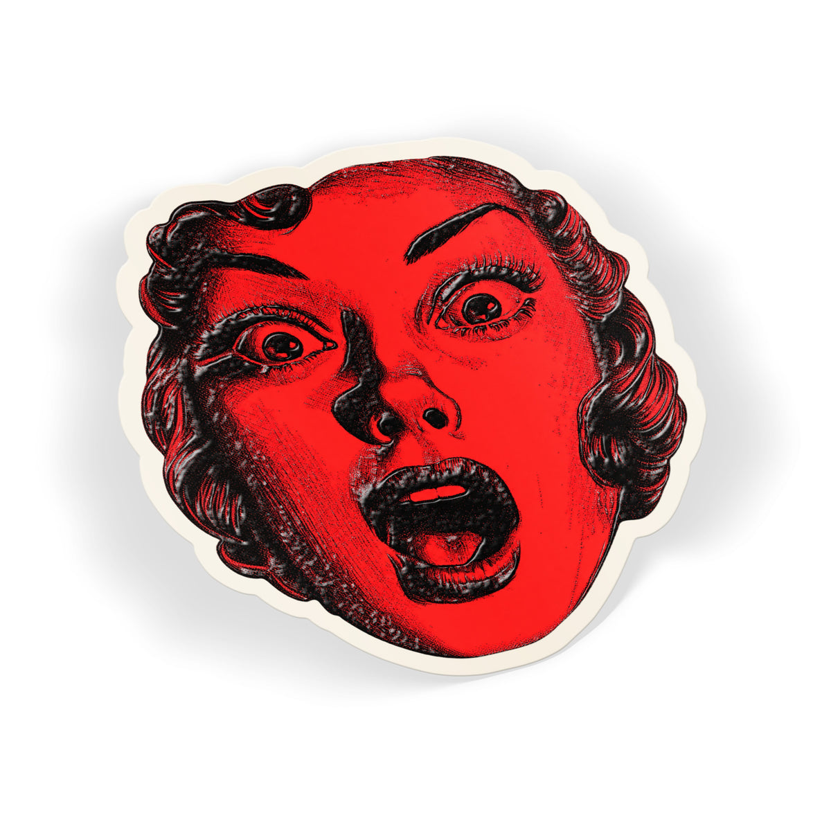 Red Scream Face