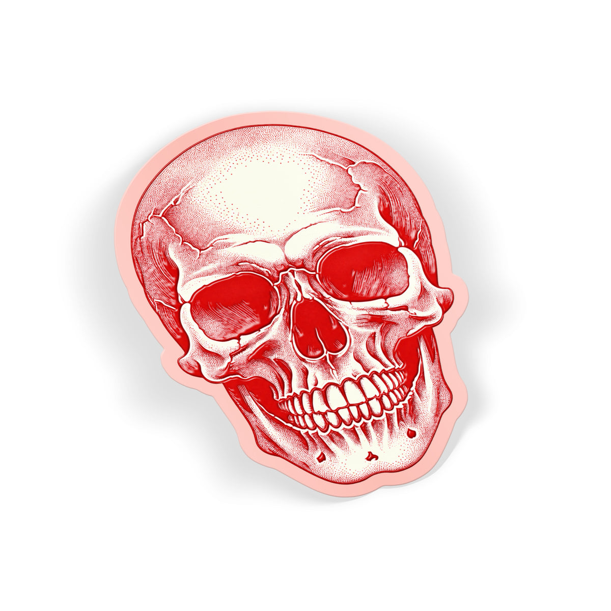 Red Stipple Skull