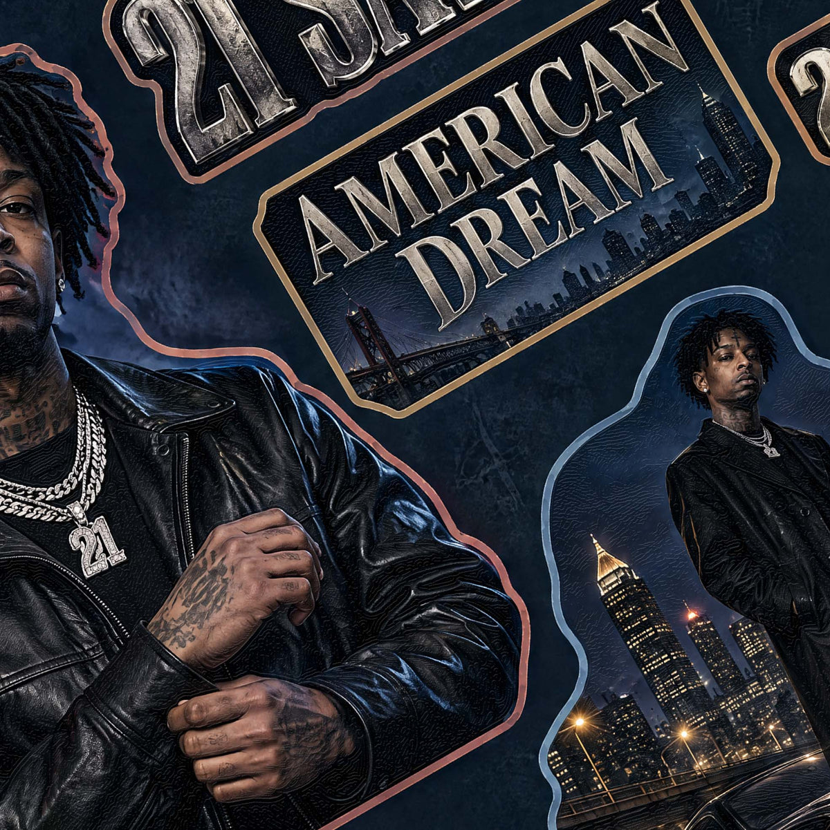 21 Savage A5 sticker seti - detay görseli