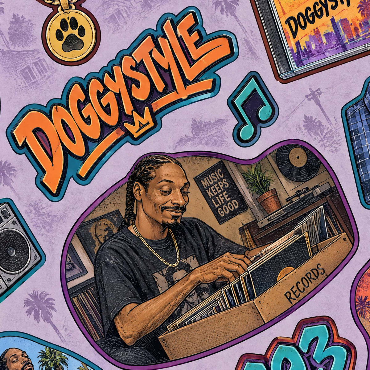 Snoop Dogg A5 sticker seti II - detay görseli