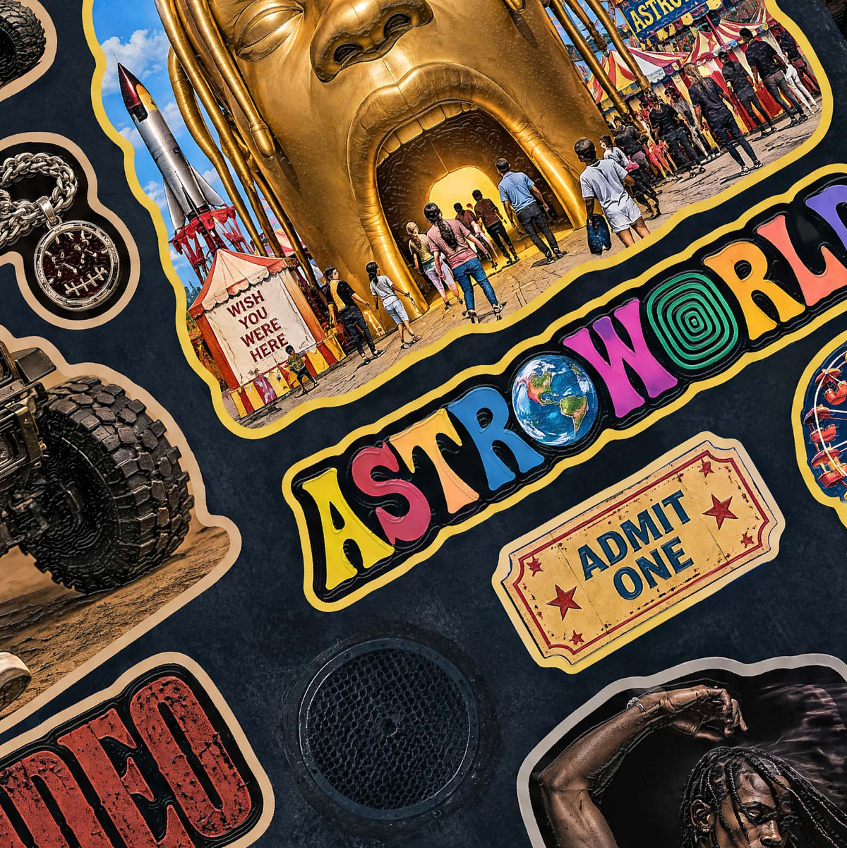 Astroworld A5 sticker seti - detay görseli
