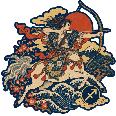 Yay burcu — Ukiyo-e stil sticker
