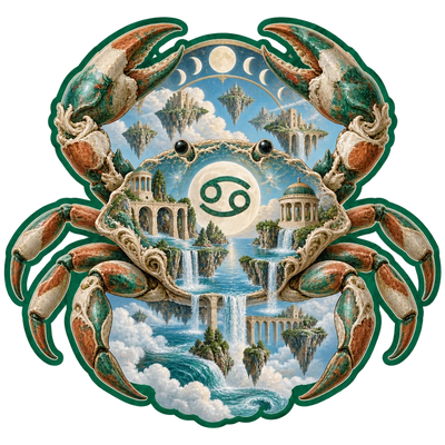 Yengeç burcu — Sürreal stil sticker