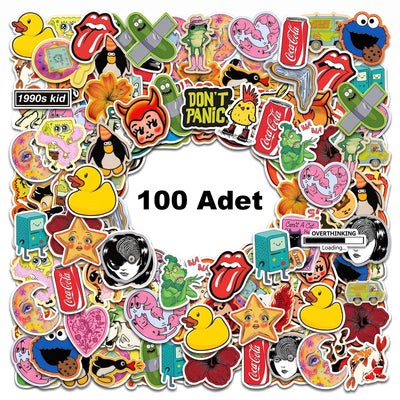 100 Adet Mix Sticker (5 CM)