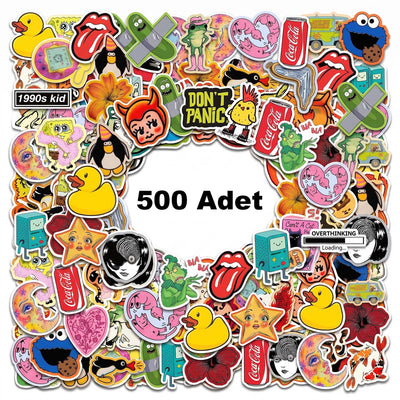 500 Adet Mix Sticker (5 CM)